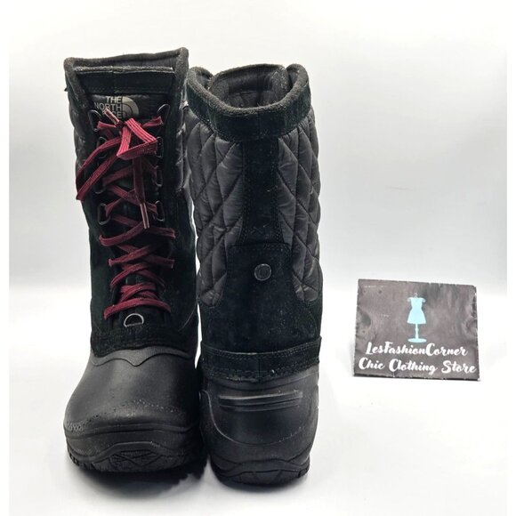 The North Face Women's Black Purple Thermoball Utility Winter Boots Sz 8.5 3012 - Picture 10 of 15